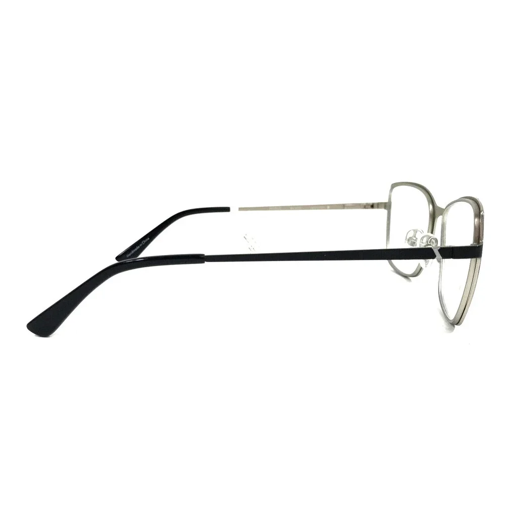 Rachel Roy Eyeglasses Frames NOBLE BLACK Silver Cat Eye Full Rim 52-17-135